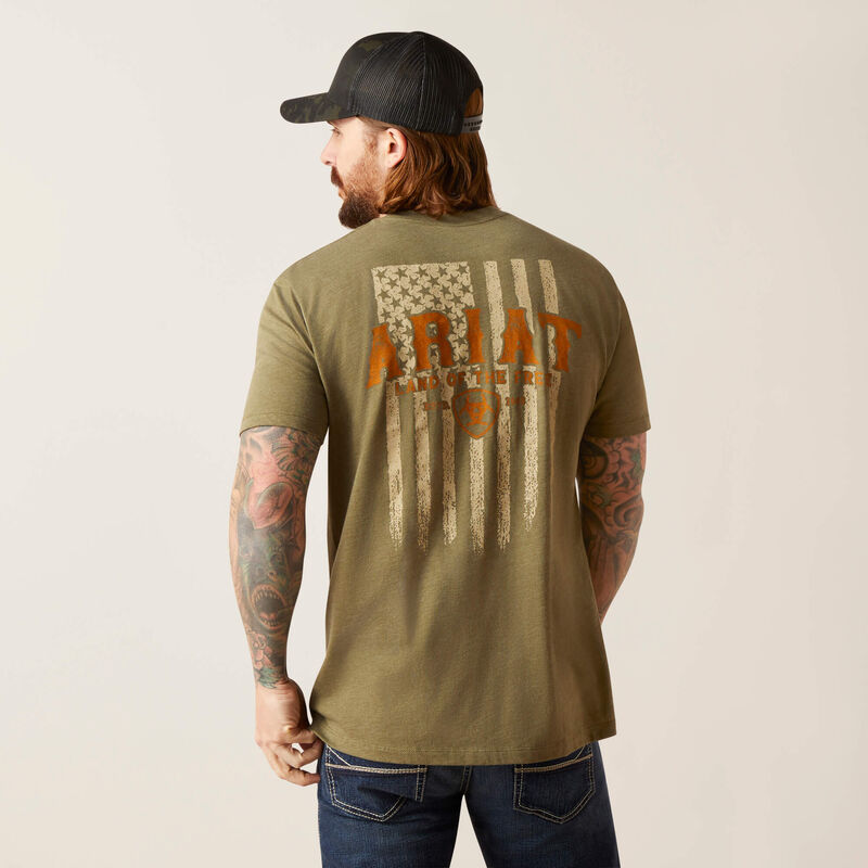 7616 Ariat Men's Western Vertical Flag T-Shirt