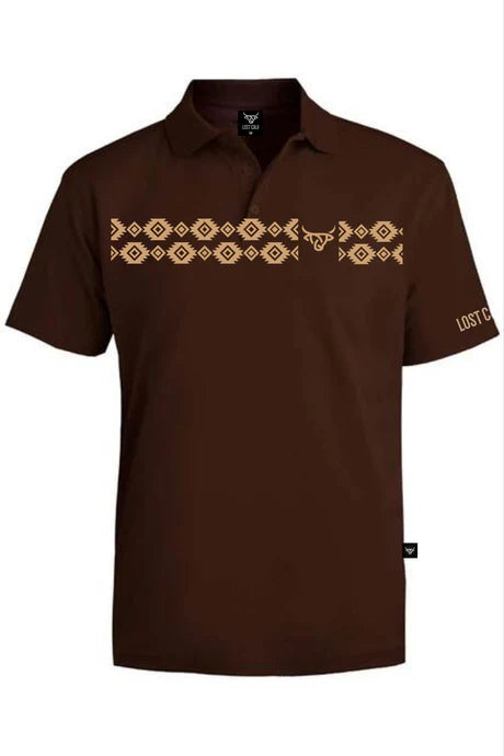 1974 Lost Calf Men's Aztec Print Polo