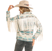 4317 Rock & Roll Ladies Aztec Fringe Blazer