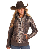 4067 Powder River Ladies Aztec Print Softshell Jacket