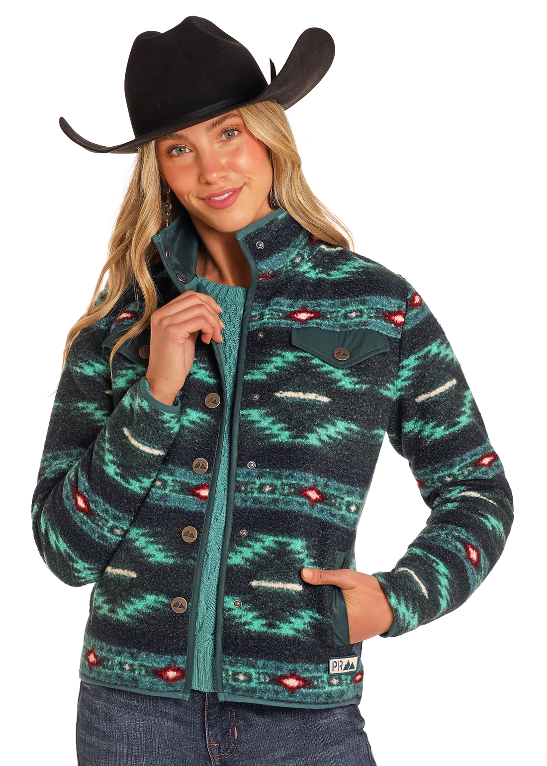 4132 Panhandle Women's Aztec Print Berber Jacket