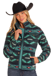 4132 Panhandle Women's Aztec Print Berber Jacket