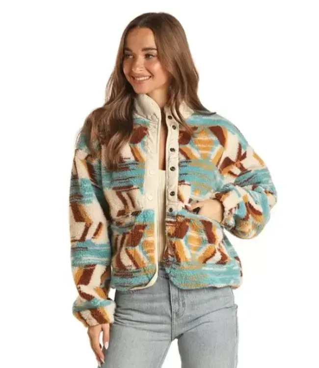 2115 Rock & Roll Women's Patterned Sherpa Jacket