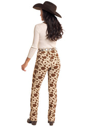 4752 Rock & Roll Ladies Cow Print Boot Cut Pants