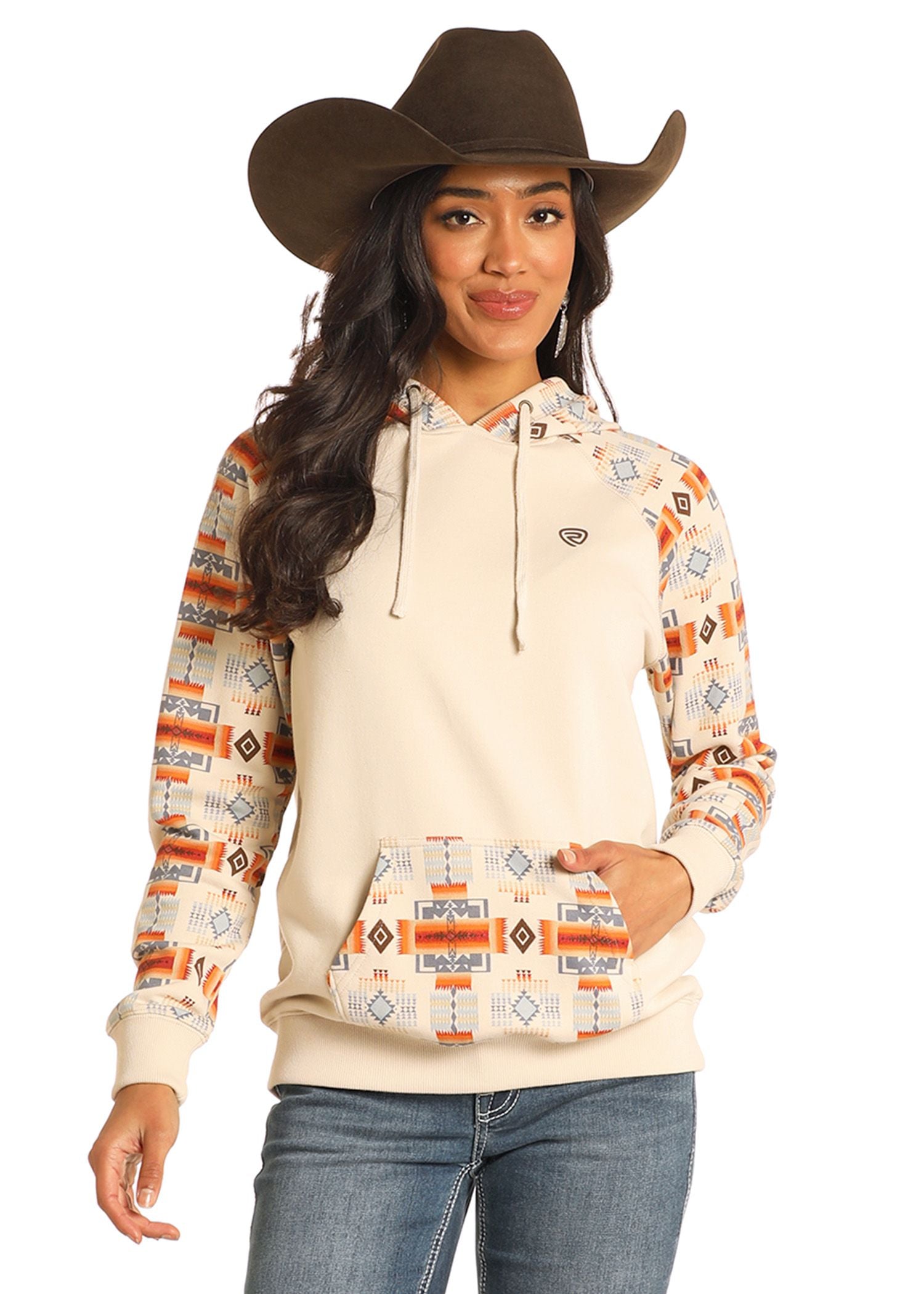 5001 Rock & Roll Ladies Contrast Sleeves Hoodie